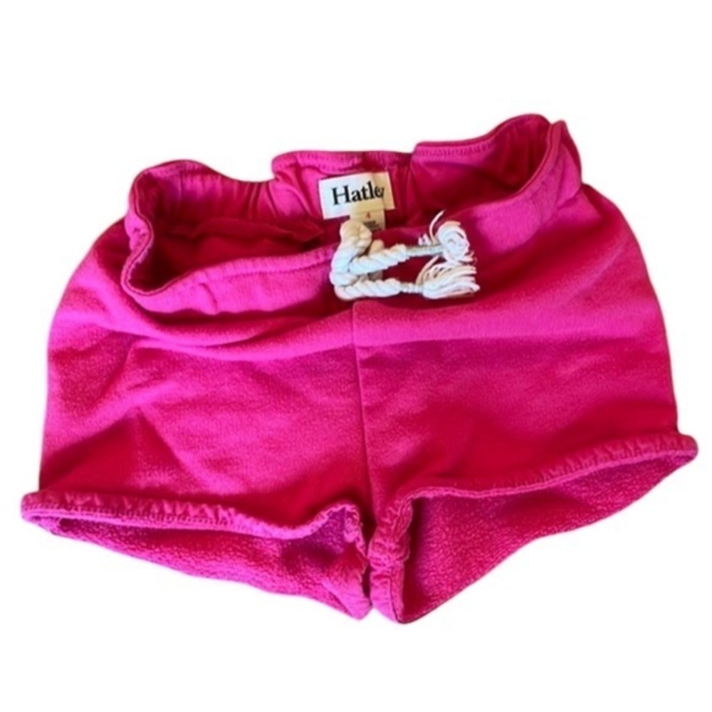 Hatley Hot Pink‎ Sweat Pant Material Shorts with Nautical Rope Tie